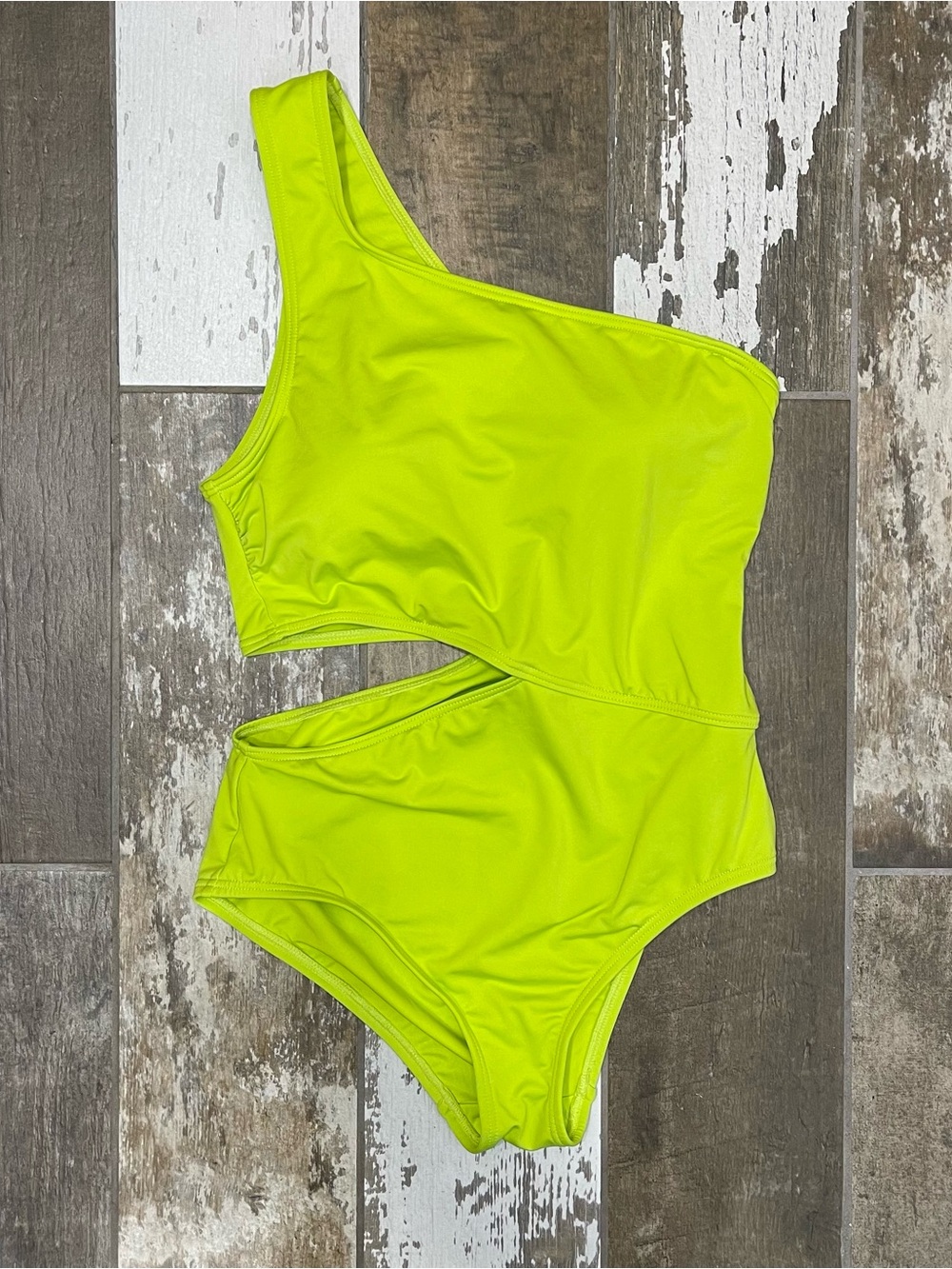 MICHAEL Michael Kors Neon Lime One-Piece Swimsuit With cut out size 10